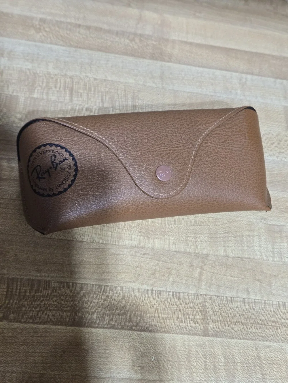 Authentic Luxottica Ray Ban Pebbled Brown Sunglasses Glasses Snap Case ONLY